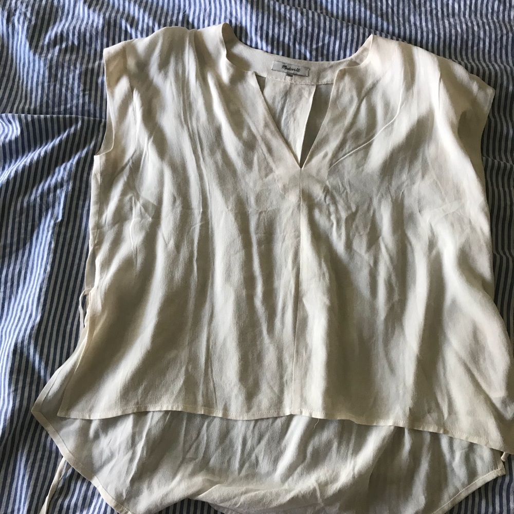 Madewell Ivory top with side ties